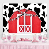 Lofaris Cowboy Red Farm Theme Simple Happy Birthday Backdrop
